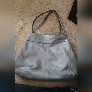 Grey Leather Coach Purse